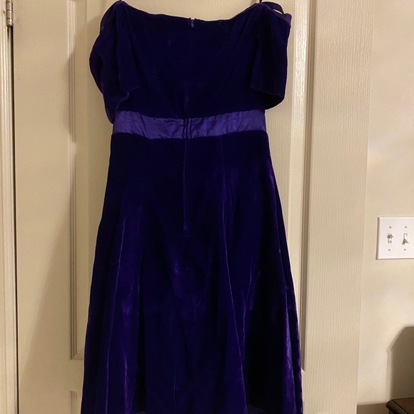 Cute Off the Shoulder Purple Dress - Picture 2 of 4